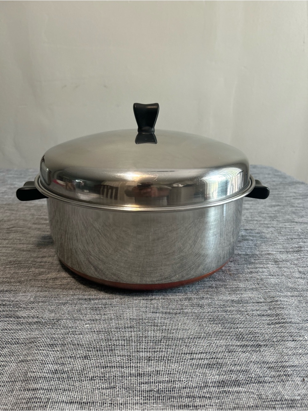 THERMIC RAY By NORRIS LA Stock Pot w/ Lid Set Stainless Steel Copper Bottom USA
